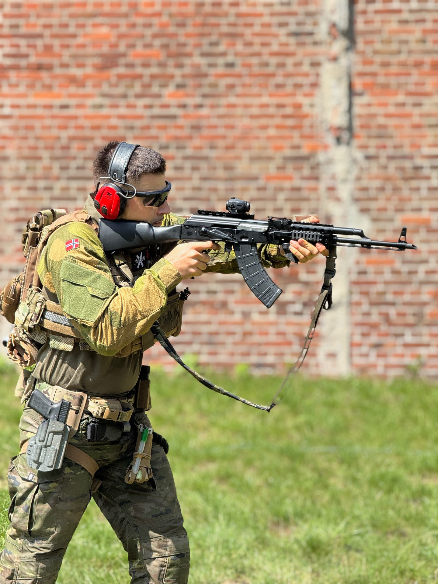 Shooter training with a rifle on the range at Poland Shooting Center